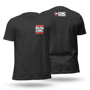 RUN CMC Left Breast Icon, Small logo back - Black - Short Sleeve Shirt - Front & Back