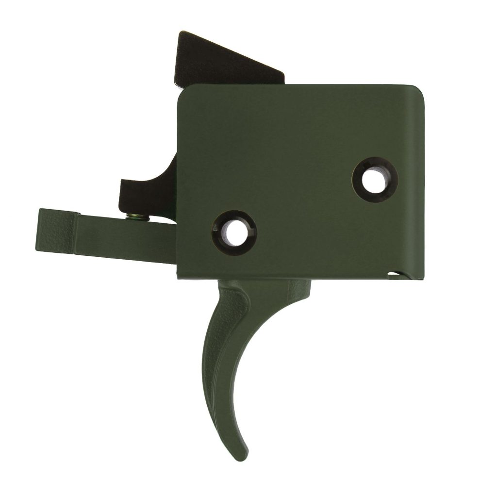 CMC AR15/AR10 Trigger Group Single Stage, Small Pin, Curved, 3.5lb pull - Olive Drab Green